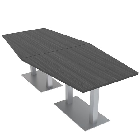 Skutchi Designs 45 in W, 96 in L, 29 in H, Engineered Wood Top, Grey HAR-HEX.IR-46x93-DOU-ASIANNIGHT